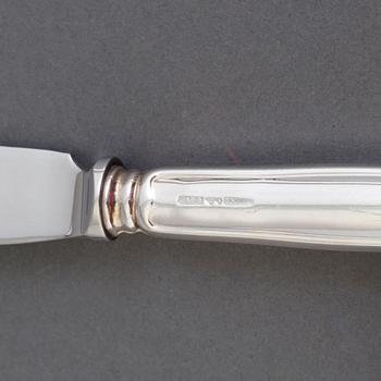 BESTICK, 48 delar, silver, "Chippendale", GAB, Stockholm, 1900-talets fjärde kvartal, 2156 gram.