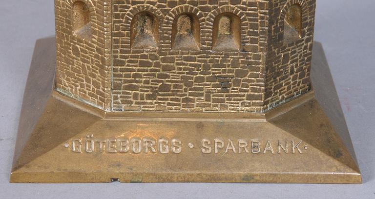 SPARBÖSSA, metall, "Göteborgs Sparbank".