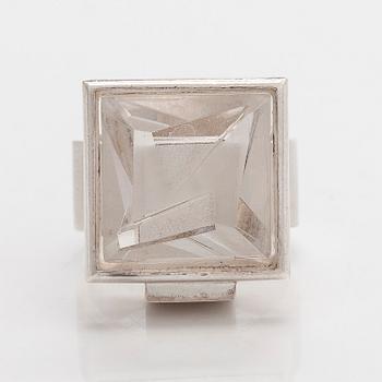 Björn Weckström, ring, Contempo, faceted rock crystal, silver, Lapponia 2009.