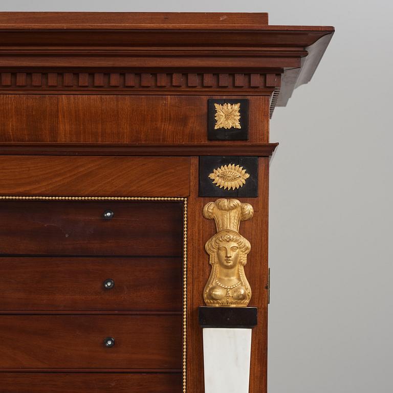 Writing cabinet,  by Johan Söderberg (instrument maker under the carpenter's guild in Stockholm 1803-1820) Empire,