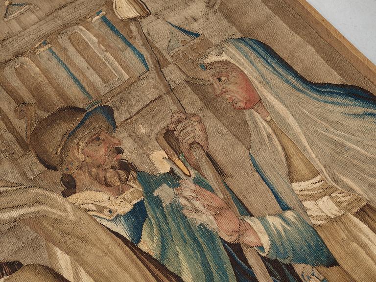 Vävd tapet, "Drottningen av Saba", gobelängteknik, ca 224-229 x 289-291, Flandern 1600-tal.