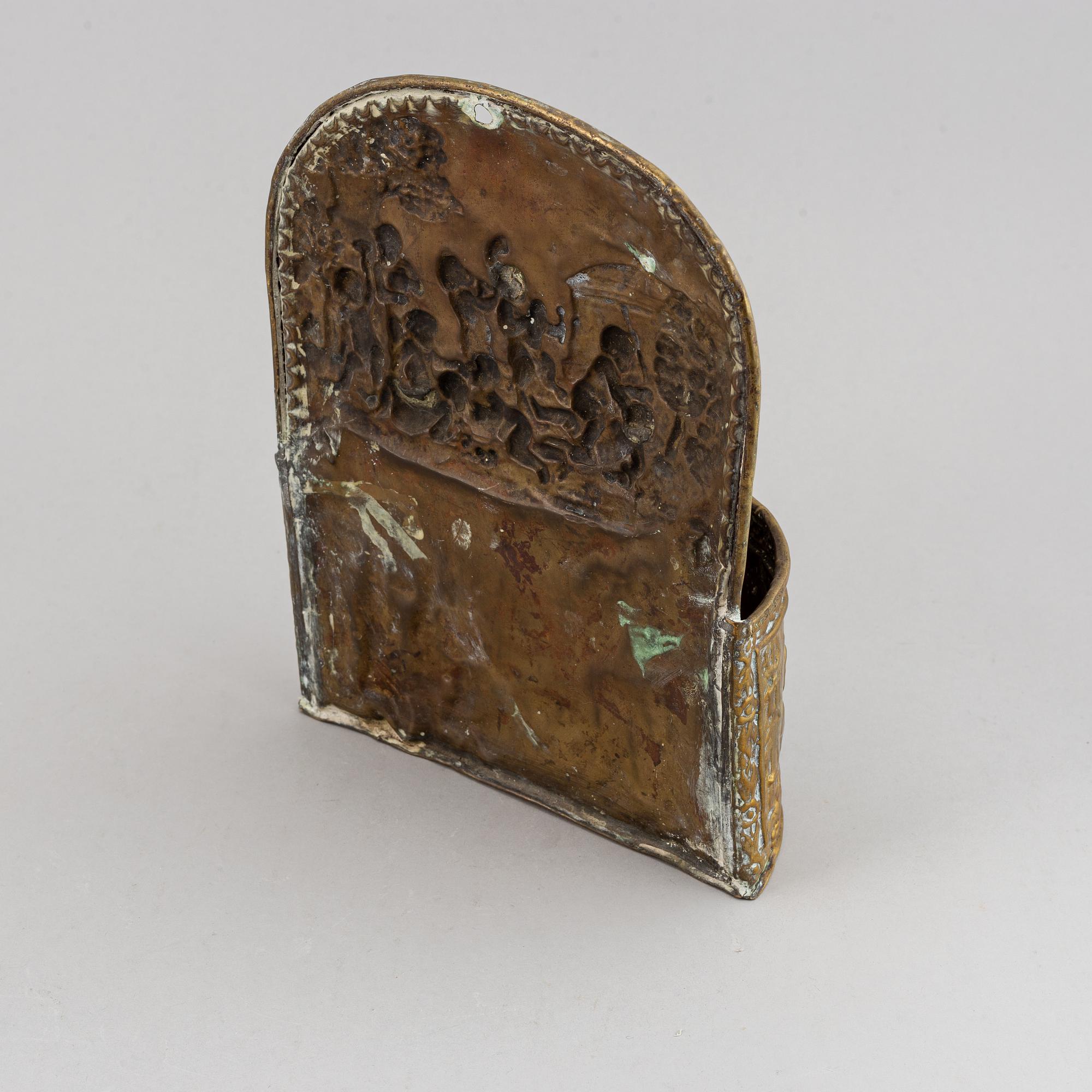 An empire brass cutlery box, first half of the 19th century.