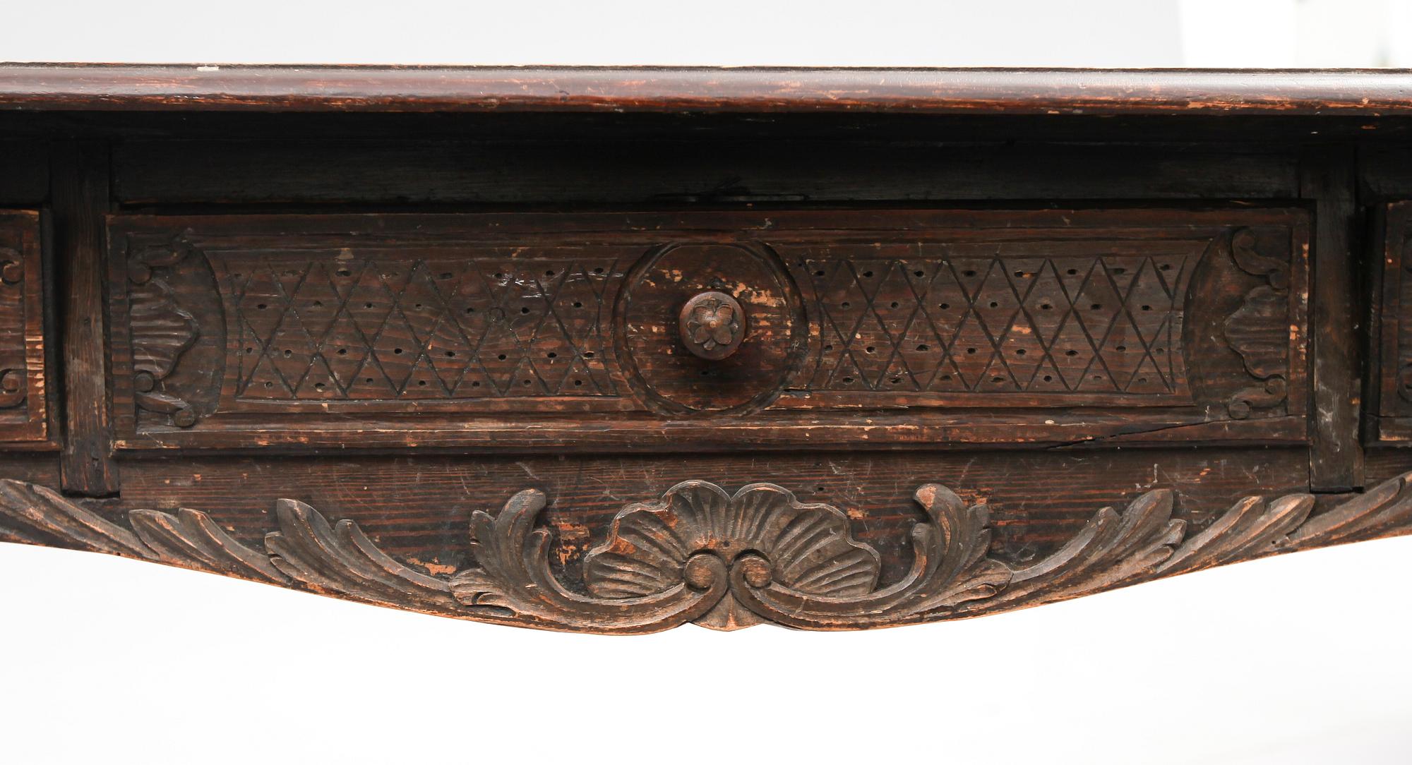 SKRIVBORD, 1700-/1800-tal, dubbelsidigt.