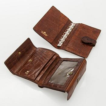 Mulberry, väska samt kalender omslag och plånbok, vintage, England.