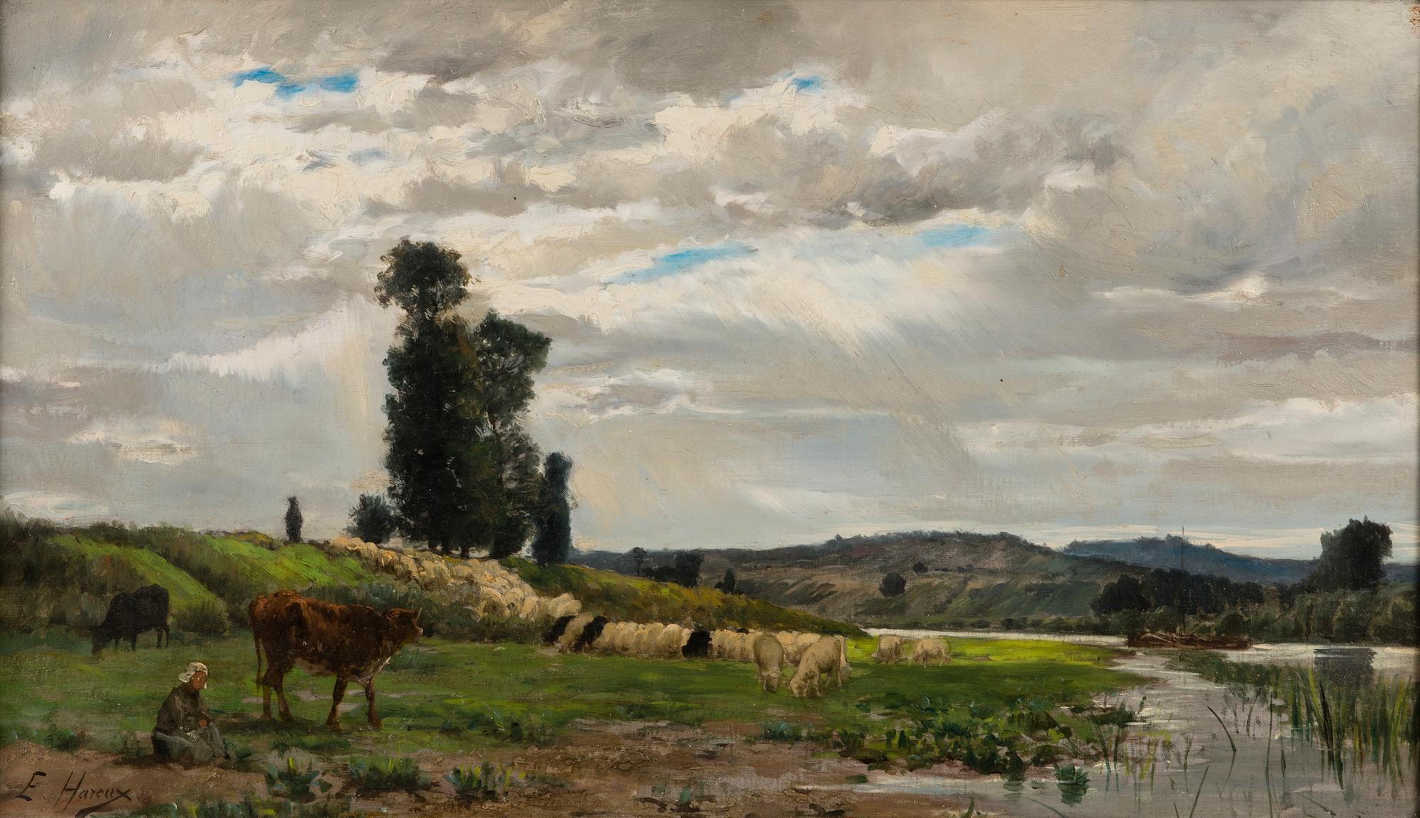 ERNST VICTOR HAREUX, olja på duk, signerad.