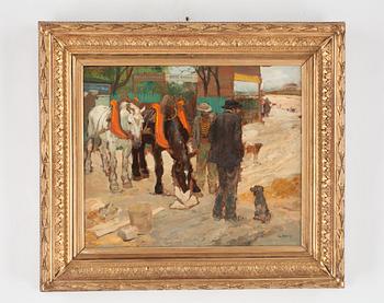 LOUIS CASSE, olja på pannå, signerad och daterad 1907.