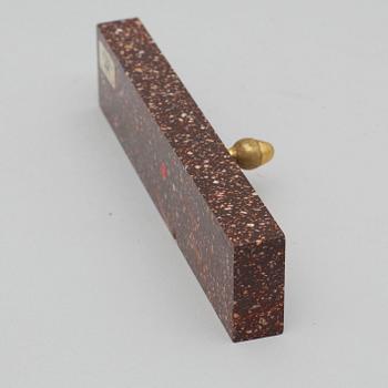 A Swedish Empire porphyry  paper weight.