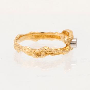 Björn Weckström ring "Diamantdamm" 18K vitt och rött guld med en rund briljantslipad diamant, Lapponia 2007.