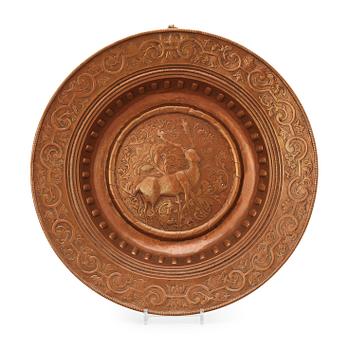 586. A Northern Europe/Germany first half 18th century copper alms dish,