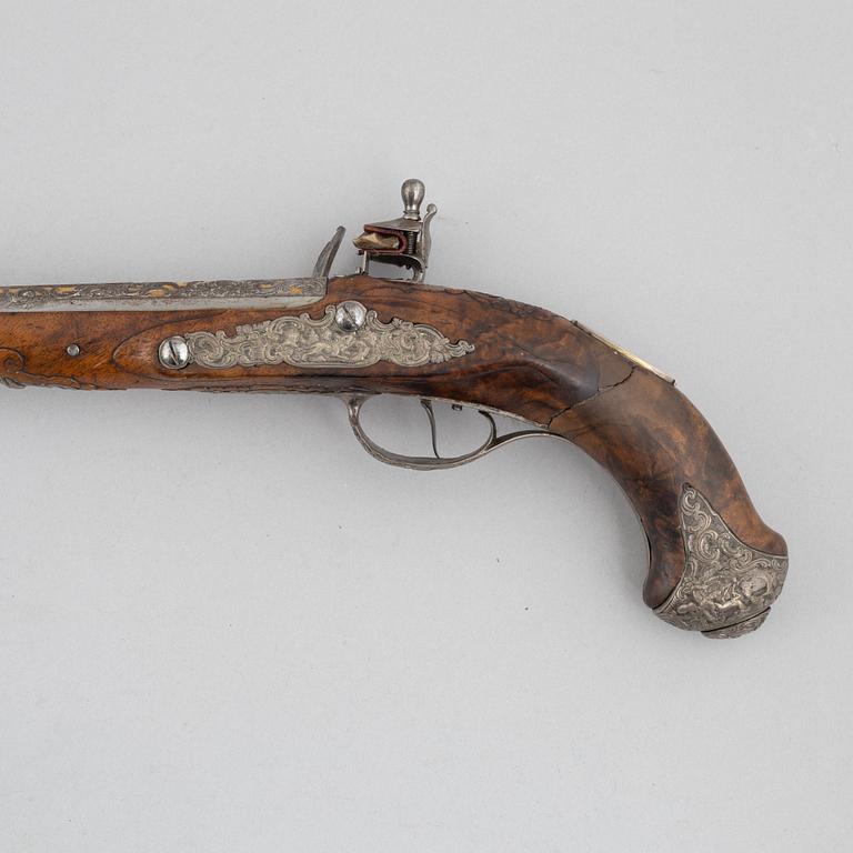 A Pair of flintlock pistols, by Johann Jacob Kuchenreuter, (Regensburg 1709-1783, Royal gunsmith).