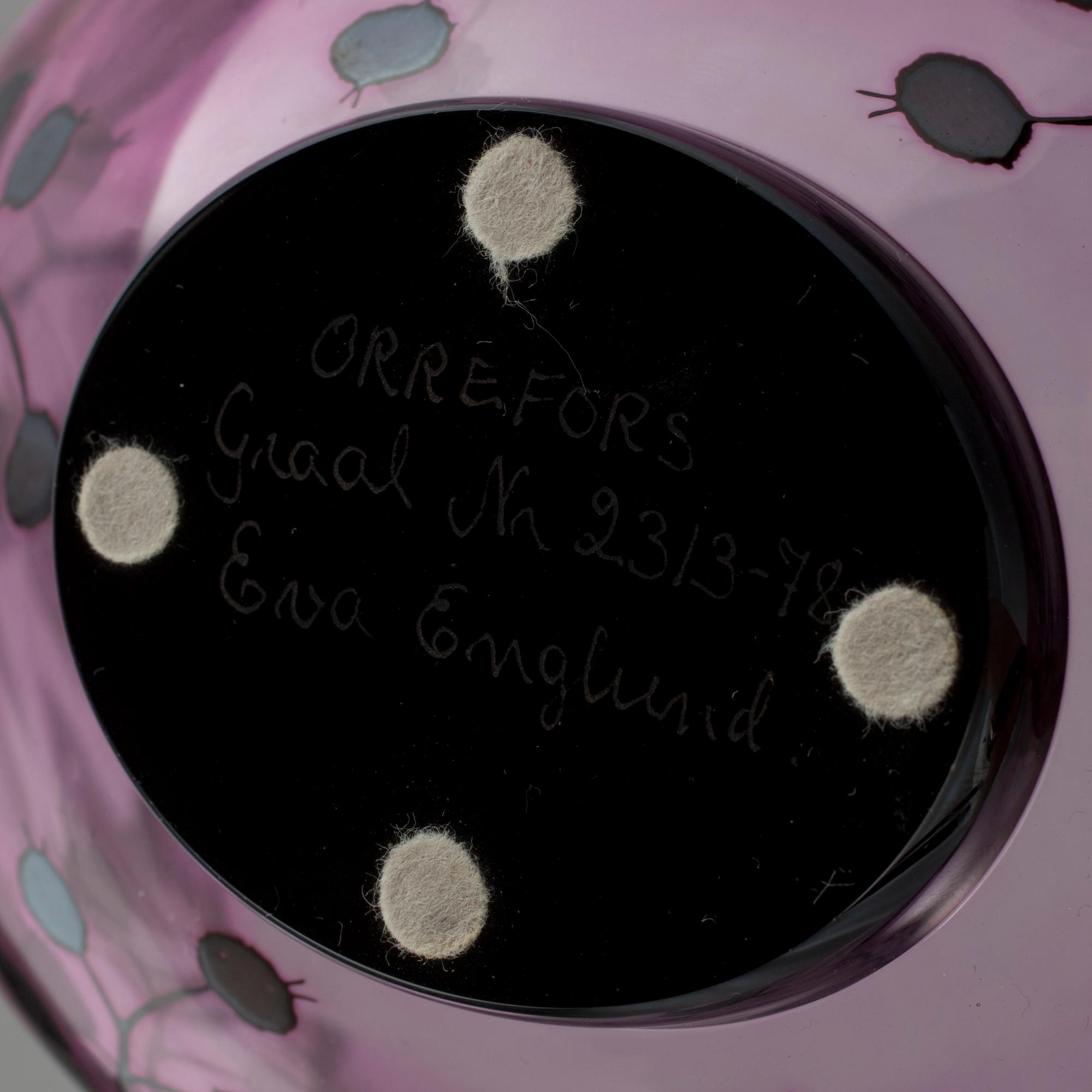 EVA ENGLUND, skål, glas, "Graal", Orrefors.