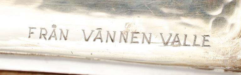 CIGARRLÅDA, silver, 1930-tal. Vikt med inredning ca 550 g.