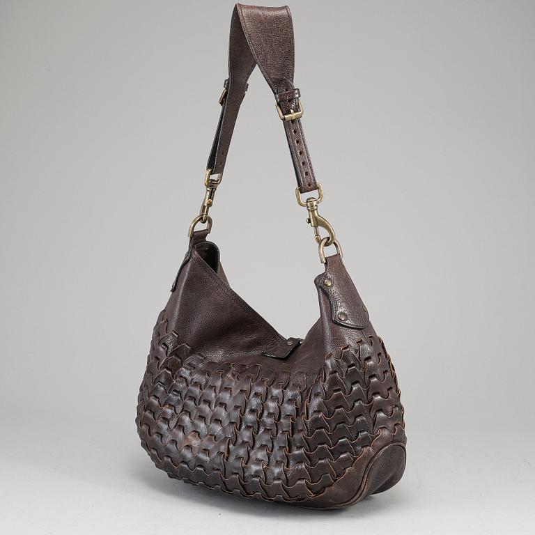 MULBERRY, a brown leather hobo bag.