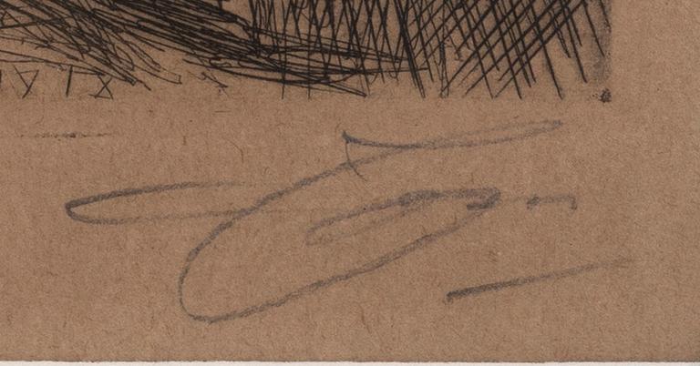 Anders Zorn, a signed etching from 1918.