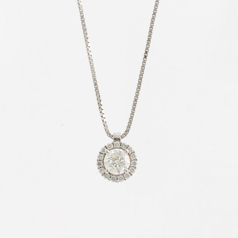 Brilliant cut diamond necklace.