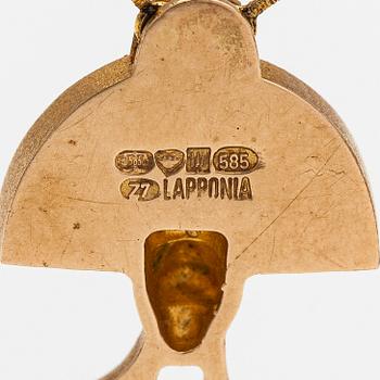 Björn Weckström,  "Balak", a 14K gold necklace with an opal triplette. Lapponia 1977.