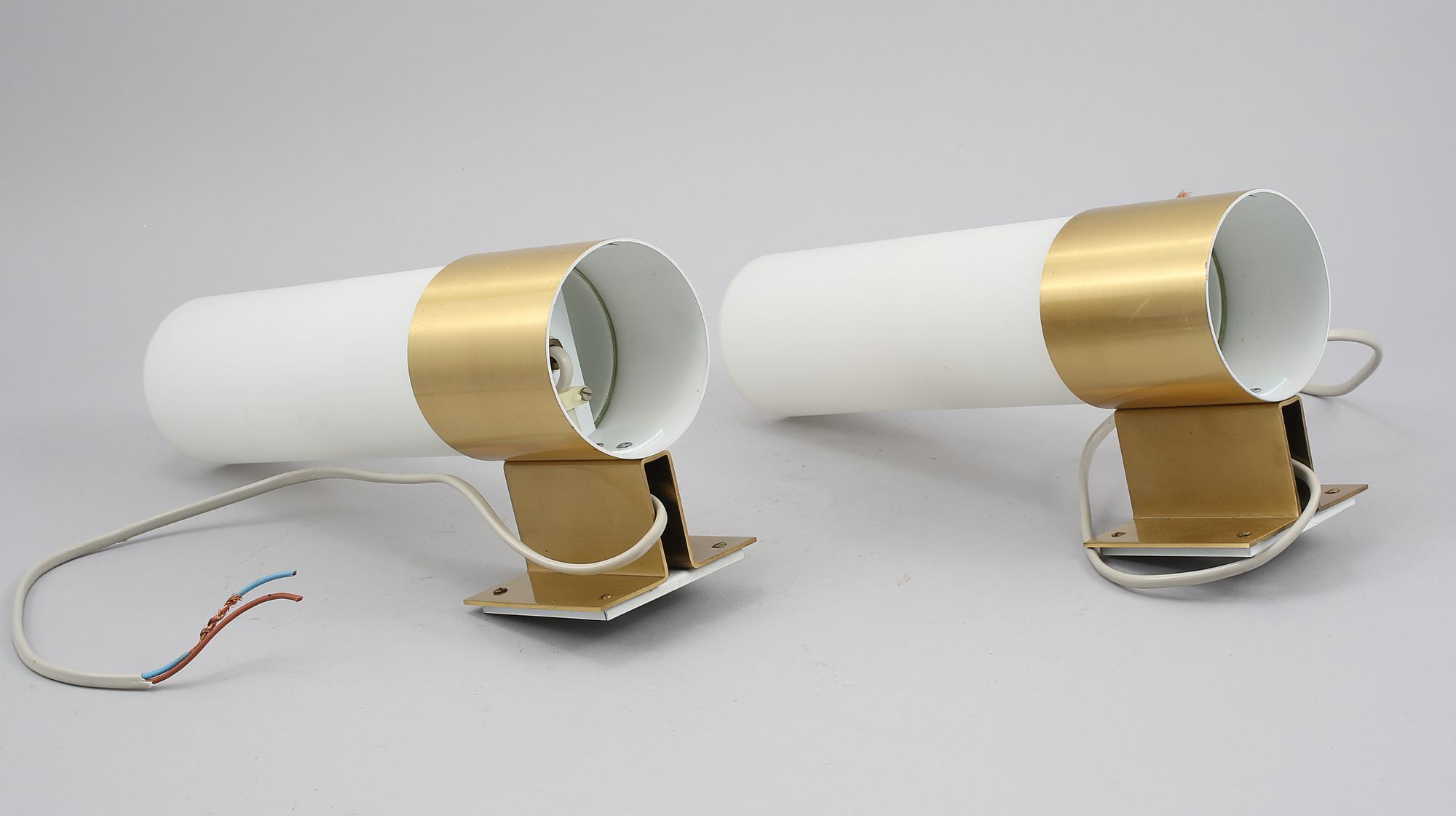 VÄGGLAMPOR, ett par, Fog Morup, Danmark, 1900-talets andra hälft.