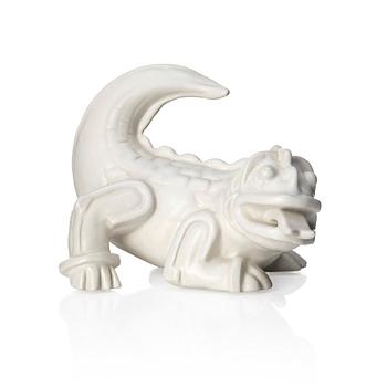 Wilhelm Kåge, a stoneware sculpture of a dragon puppy, Gustavsberg, Sweden 1940-1950s.