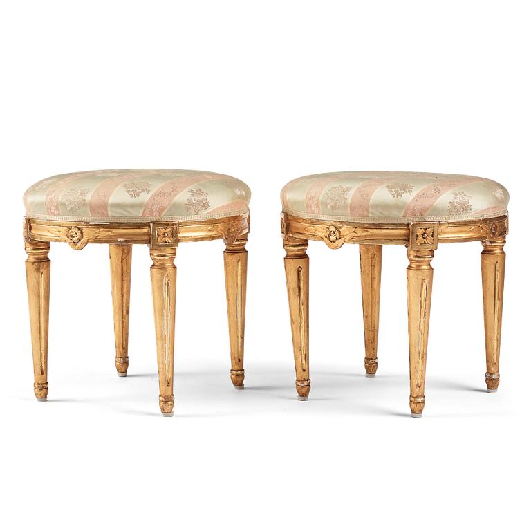 A pair of Gustavian stools.