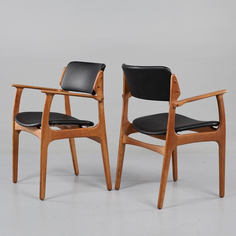 STOLAR, ett par, Erik Buck, Oddense Maskinsnedkeri A-S, Danmark, 1960-tal.