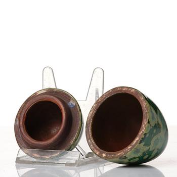 Hans Hedberg, a set of five faience sculptures of eggs, Biot, France.