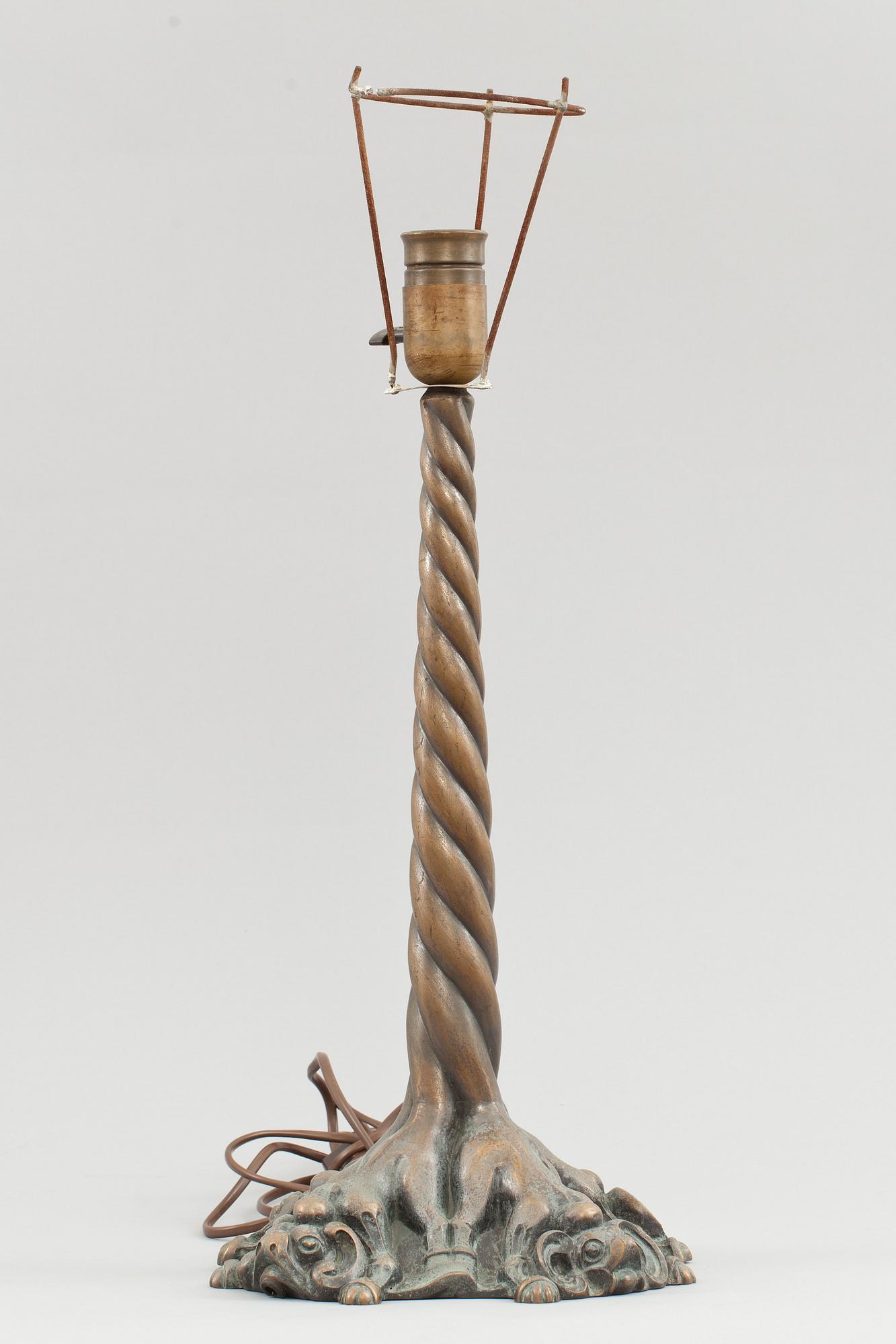 BORDSLAMPA, brons, 1900-tal.