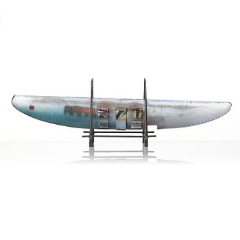 Bertil Vallien, a unique sand cast glass sculpture, Kosta Boda, Sweden.