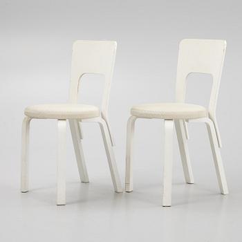 Alvar Aalto, a pair of model '66' chairs, Artek, Finland.