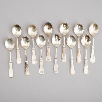 KAFFESKEDAR, 12 st, silver, MGAB, 1968. Vikt ca 137 gram.