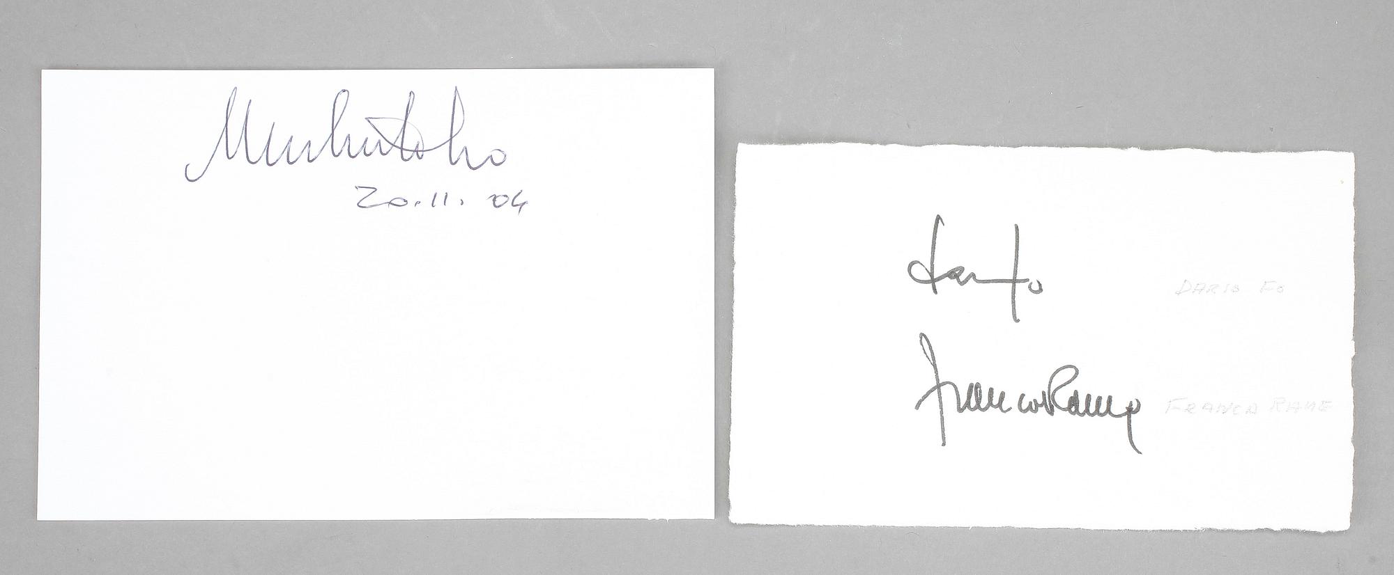 AUTOGRAFER, 4 st, främst Astrid Lindgren o Dario Fo.