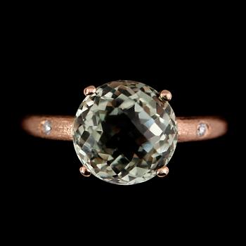 RINGAR, 3 st, 18 k matterat gult och roséguld, brioletteslipad topas, ametist och citrin samt briljantslipade diamanter.