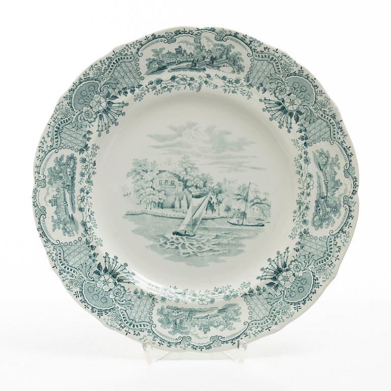 Dinner service, 56 pieces, "Kungliga Djurgården" and "Royal Scenery", Gustavsberg, late 19th century - early 20th century.