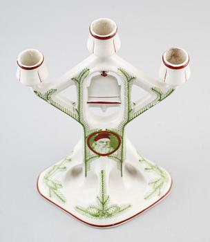 KANDELABER, porslin, Gran, Gefle, 1900-talets första hälft.
