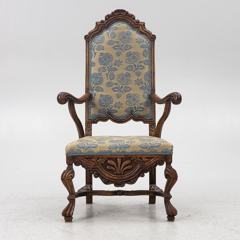 A Swedish late Baroque armchair, first part 18th century.