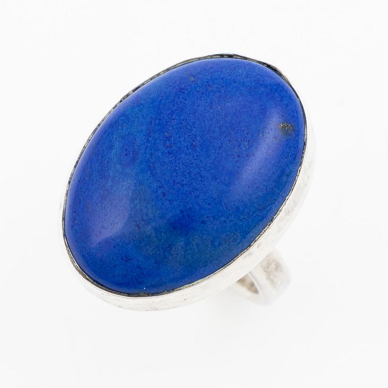 Ring, sterling silver with blue stone, 1992.