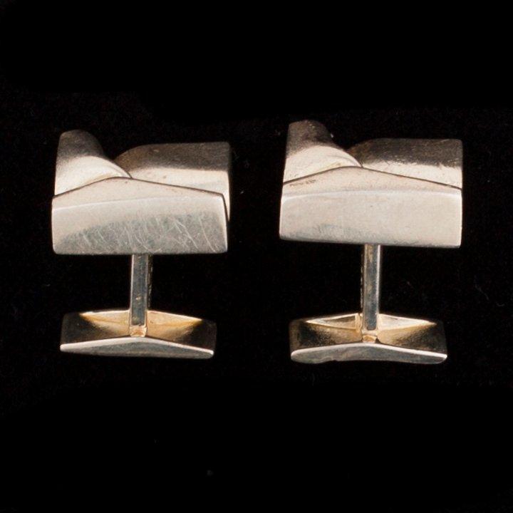 Björn Weckström, MANCHETTKNAPPAR "Vy från Luna" sterling silver, Lapponia 1972.