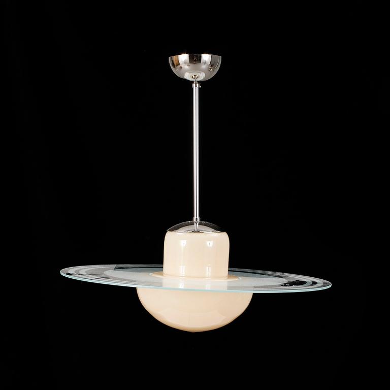 TAKLAMPA, glas, 1900-talets andra hälft. Höjd 47 cm.