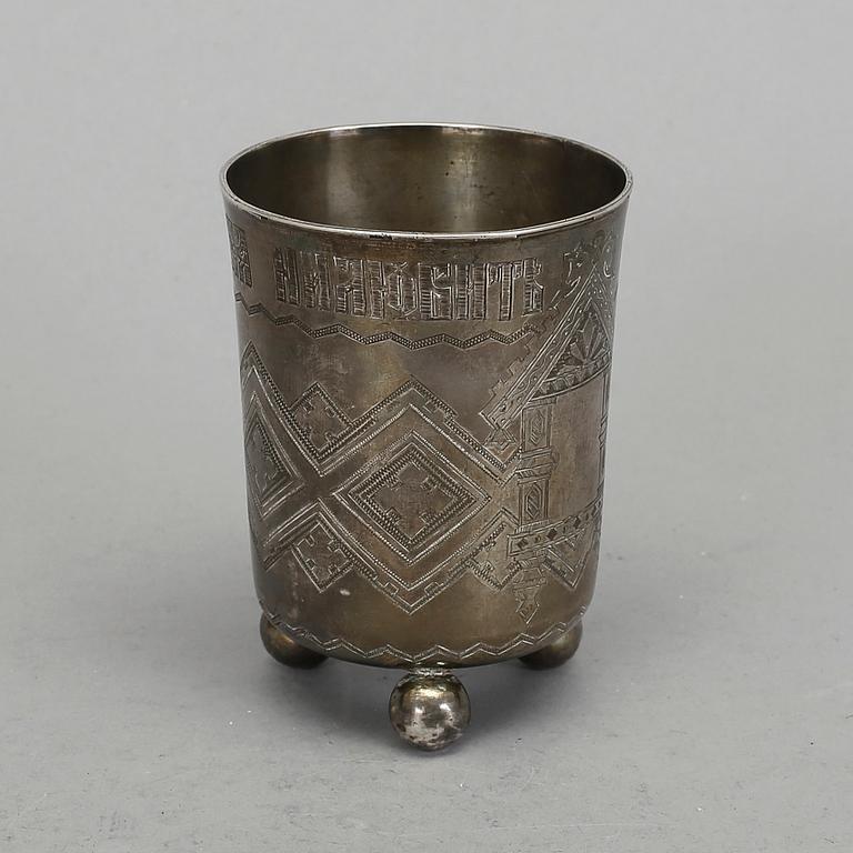 BÄGARE, silver, Moskva, 1878. Vikt ca 90 gram.