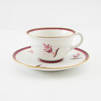 Einar Forseth, copper with plate and saucers 4 dlr "Diana" Lidköping porcelain.