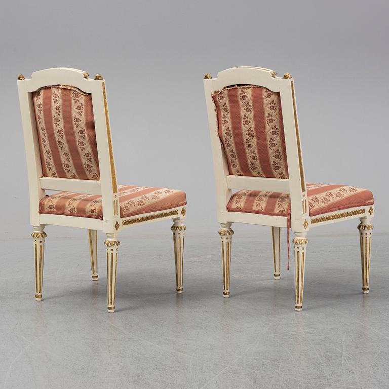 A PAIR OF LATE GUSTAVIAN ARMCHAIRS BY JOHAN LINDGREN (1770-1800) Stockholm.