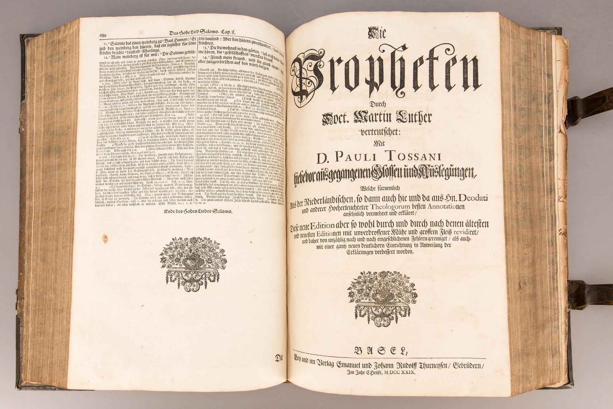BIBLIA GERMANICA, "Das ist Die ganze Heilige Schrift Alten und Neuen Testaments..." Tryckt hos Johann Detlefffen 1716.