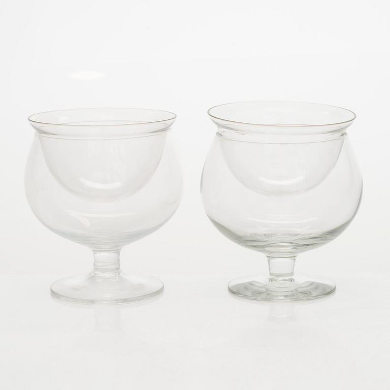 Saara Hopea, a set of 8 caviar bowls, model 1331, Nuutajärvi Notsjö. Designed in 1953.