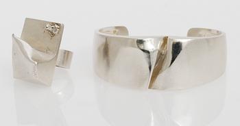 641. ARMBAND och RING, sterling, Lapponia 1970-76.