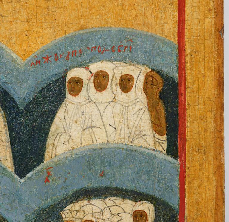 Ikon, "Alla heligas sabbat", Novgorodskolan ca 1500.