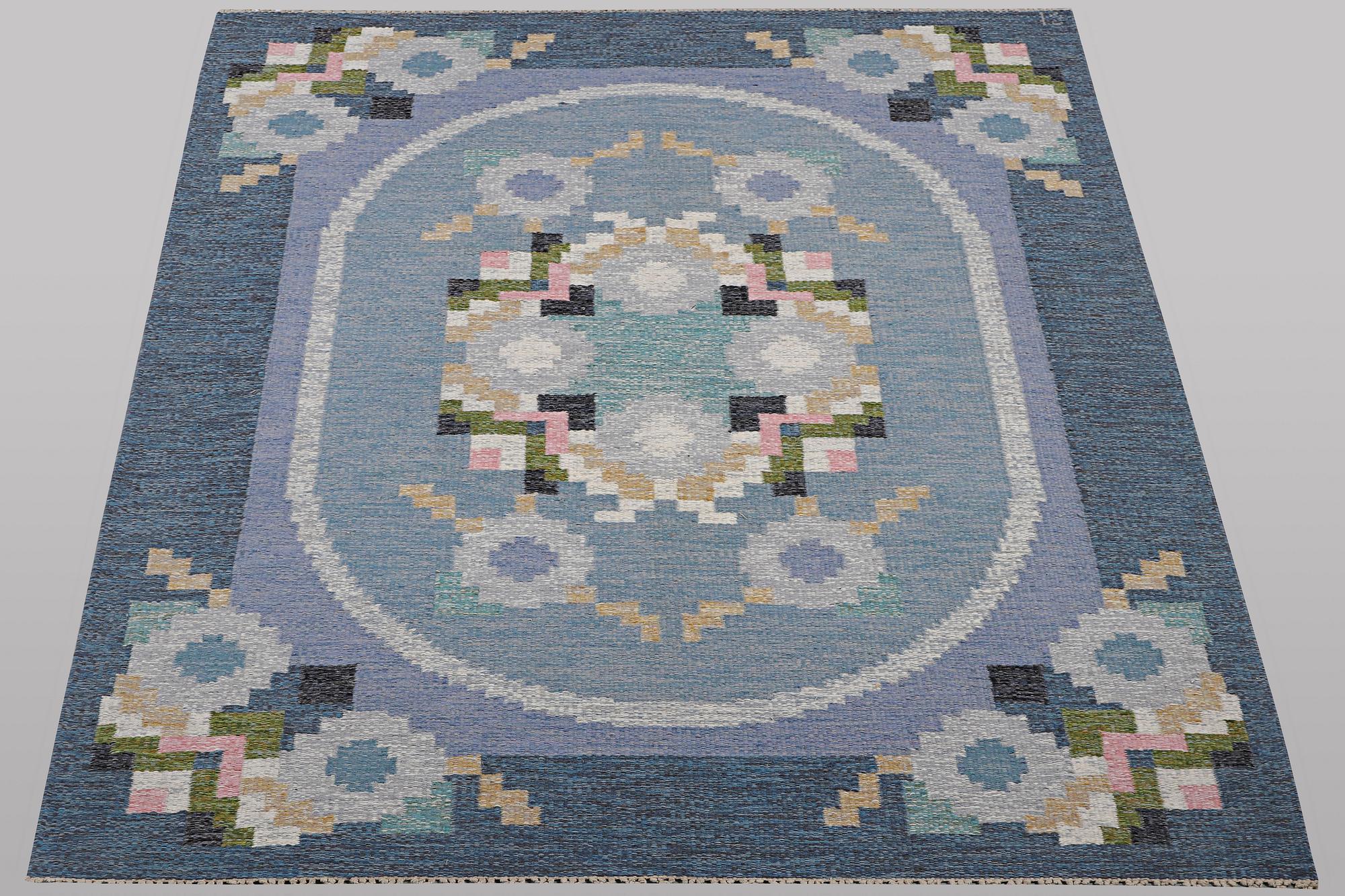 Ingegerd Silow, matta, slätväv, signerad IS, ca 230 x 170 cm.