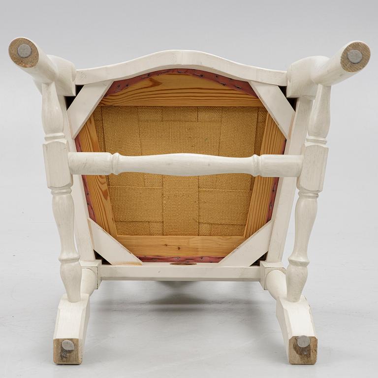 A Rococo style dining table and twelve chairs, KA Roos, Helsingborg, modern production.