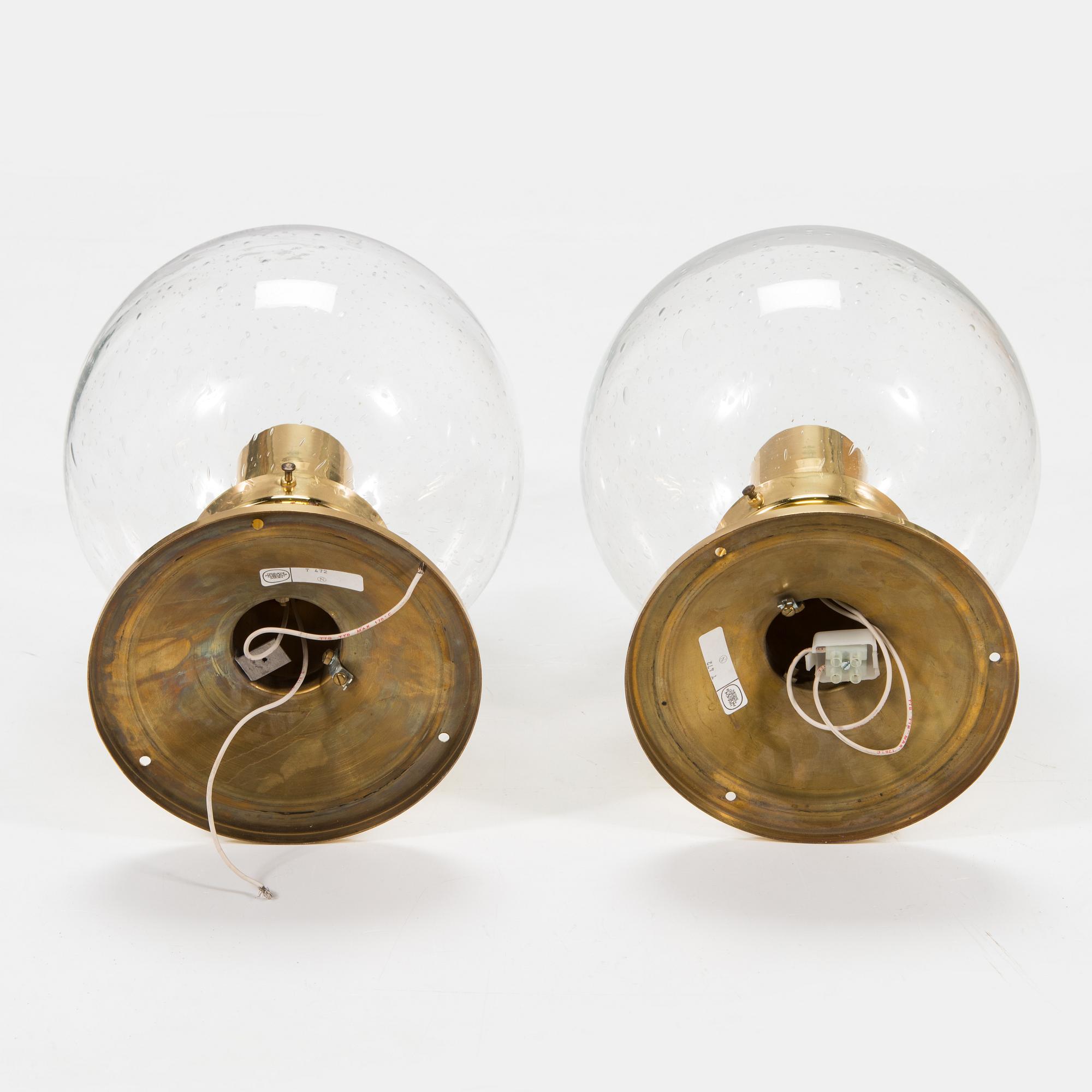 Hans-Agne Jakobsson, a pair of 'Globus',  ceiling lamps model T 472, Jakobsson AB, Markaryd.