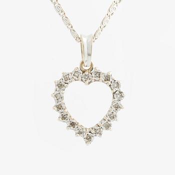 Heart-shaped necklace with octagon-cut diamonds.