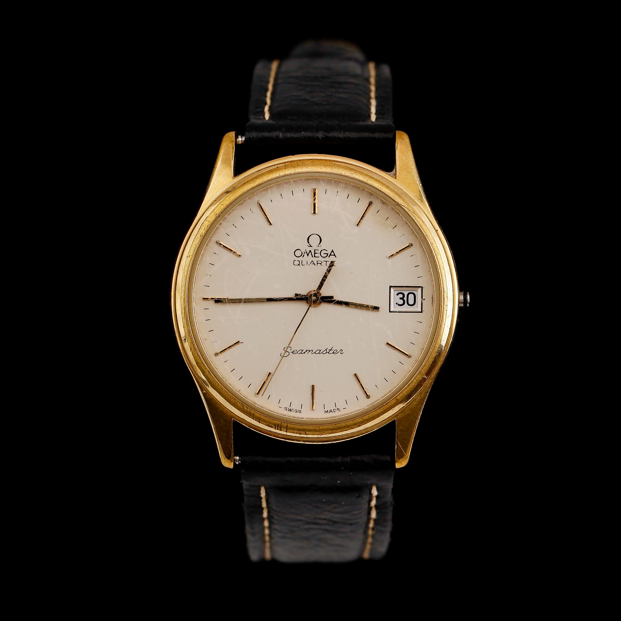 ARMBANDSUR, guld på stål, Omega Seamaster, Quartz.