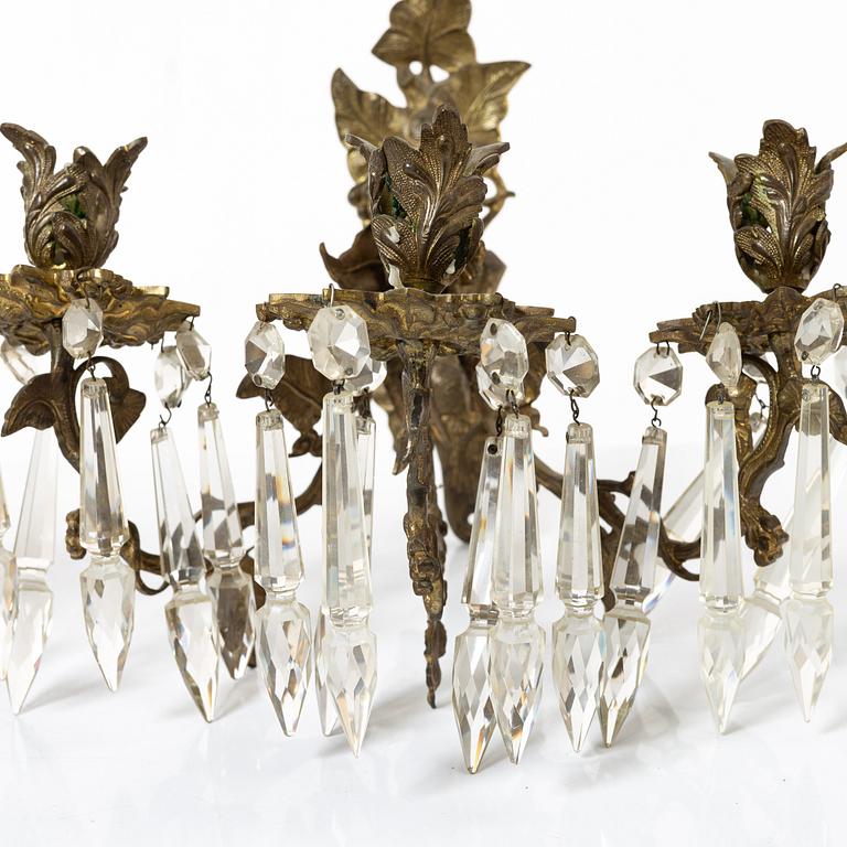 Wall lights a pair, late 19th century.